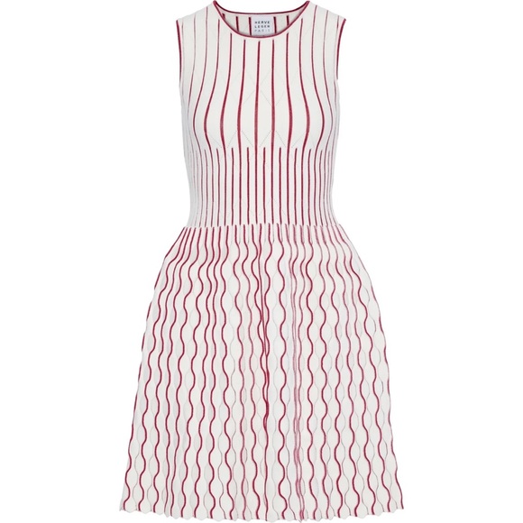 HERVÉ LÉGER Metallic stretch-knit mini dress